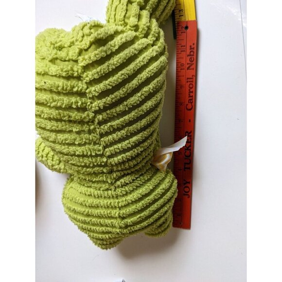 Hugfun Green Frog Plush Toy With Yellow Chevron Bow 15" ribbed  Terrycloth - Picture 7 of 7